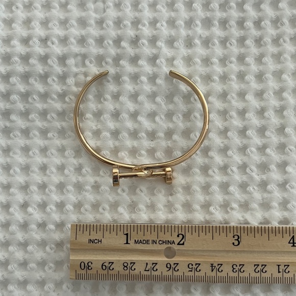 New Gold Tone Nail Twist Cuff Bracelet - Picture 8 of 15